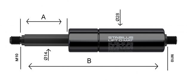 Resortes de gas 14x28 - 402760.608 - Resortes de gas