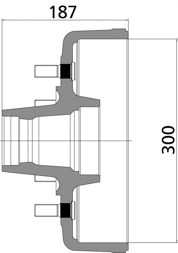 cubo de freno 300 - 25766P02 - Cubo del freno