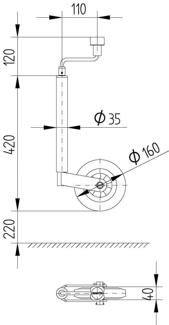 Rueda de apoyo TK35 - 400255.001 - Rueda de soporte