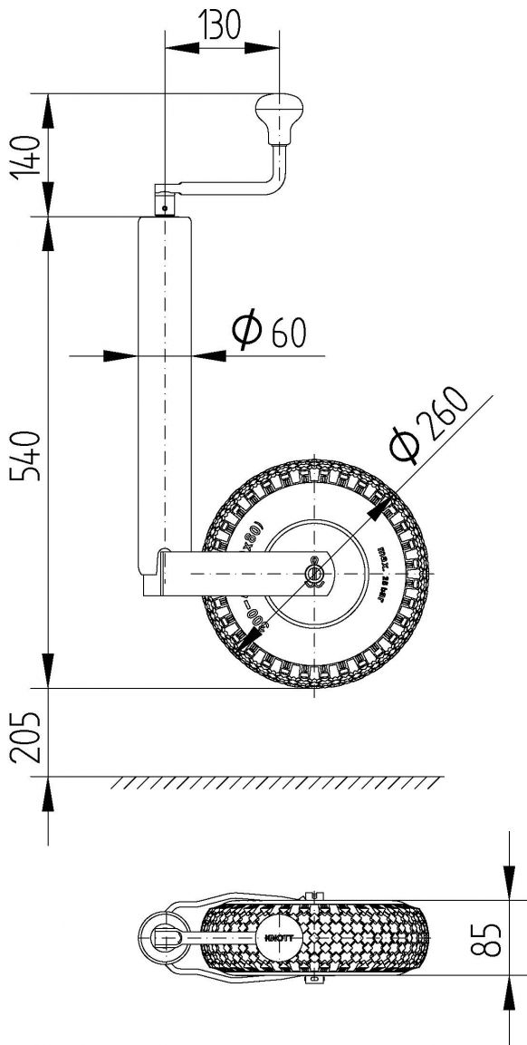 Rueda de apoyo TK60 - 400286.001 - Rueda de soporte