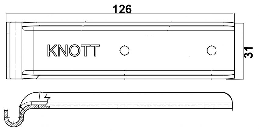 Contraparte cerradura cerrojo pasador gancho - 401971.001 - Cierres