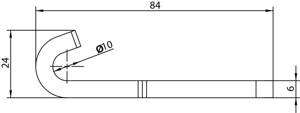 Contraparte cerradura cerrojo pasador gancho - 402108.001 - Cierres