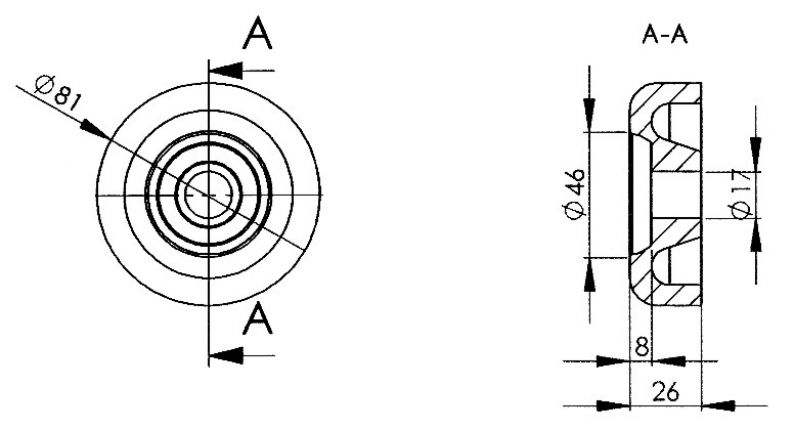 Tapa final para el rodillo de quilla - 402809.027 - Remolque de barco