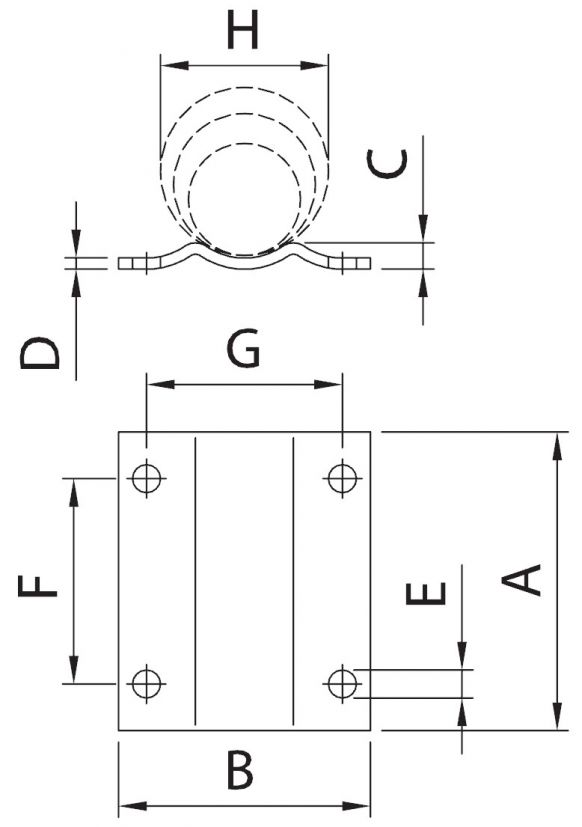 Placa de montaje tipo F1 - 403526.001 - Soporte de rueda de apoyo