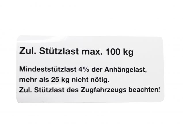 Letrero aviso de carga maxima para remolque de coche - 404445.001 - Placas