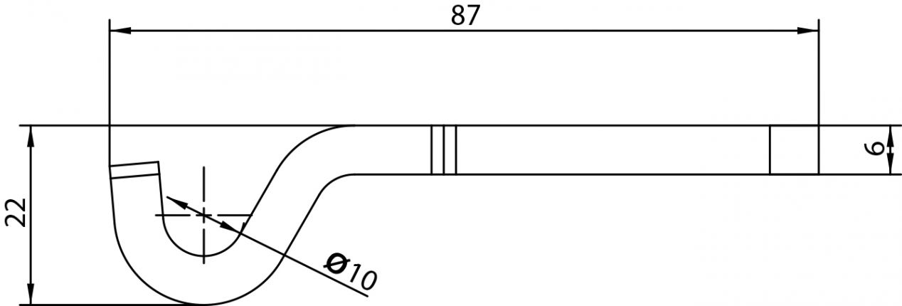 Contraparte cerradura cerrojo pasador gancho - 405715.001 - Cierres