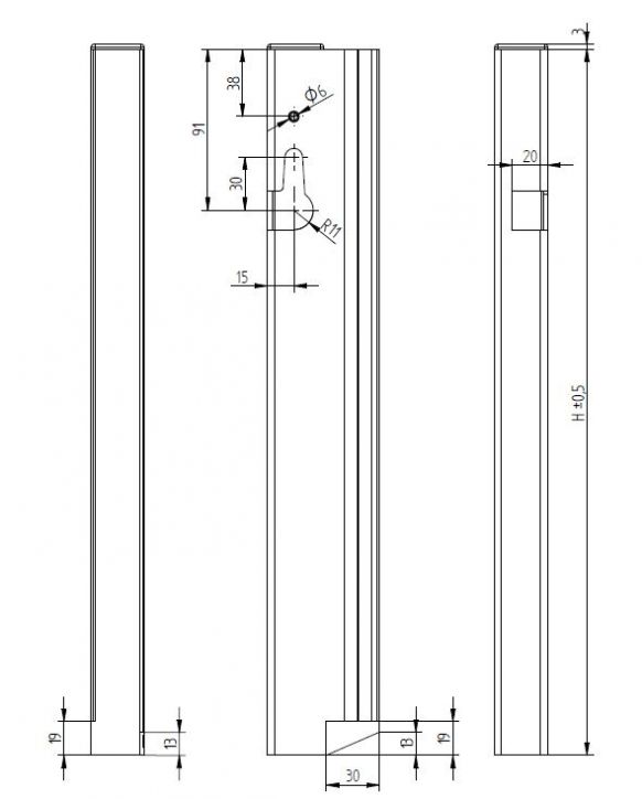 Contraparte cerradura cerrojo pasador gancho - 406043.001 - Cierres