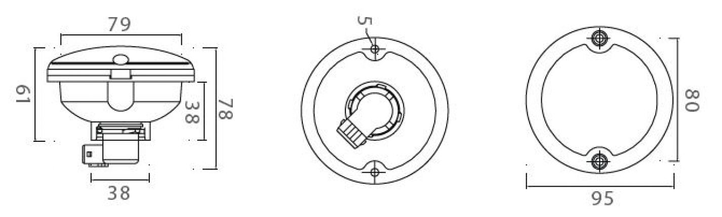 Punto redondo / óptica de vidrio transparente - 406743.001 - Luces traseras