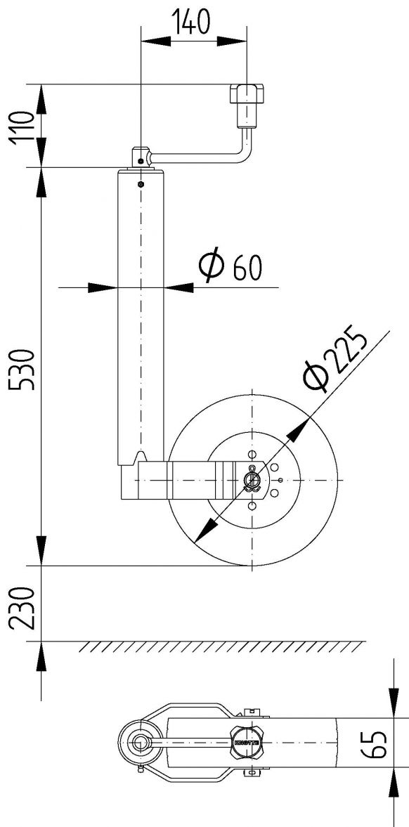 Rueda de apoyo TK60 - 408441.001 - Rueda de soporte