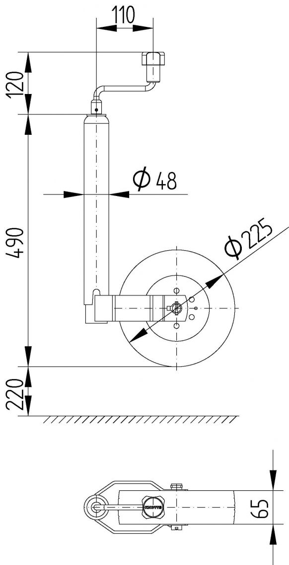 Rueda de apoyo TK48 - 411402.001 - Rueda de soporte