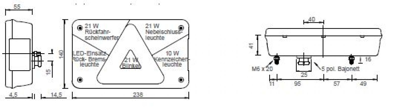 Multipoint 5 LED - 413153.001 - Luces traseras
