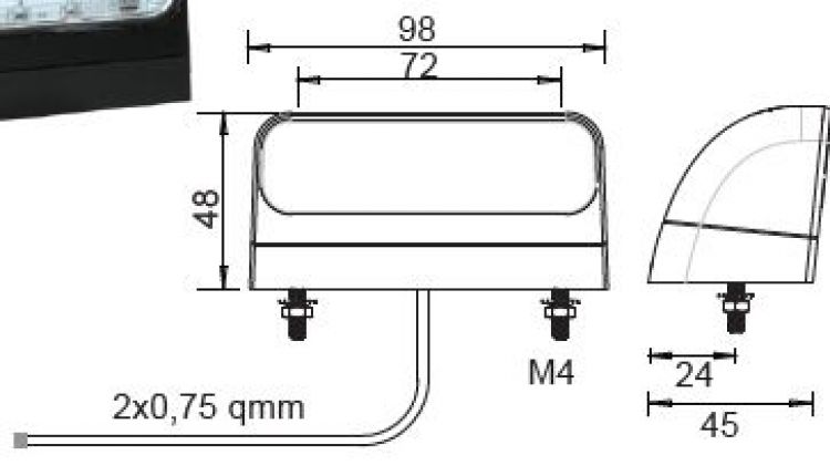 Regpoint 2 LED 12V/24V - 415796.001 - Luces de matrícula