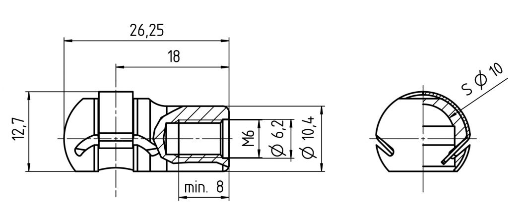 Toma de bola - 416901.001 - Resortes de gas assesorios