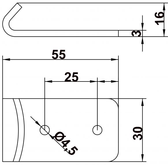 Contraparte cerradura cerrojo pasador gancho - 417632.001 - Cierres
