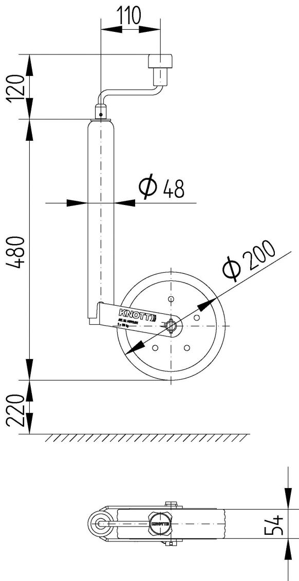 Rueda de apoyo TK48 - 419913.001 - Rueda de soporte