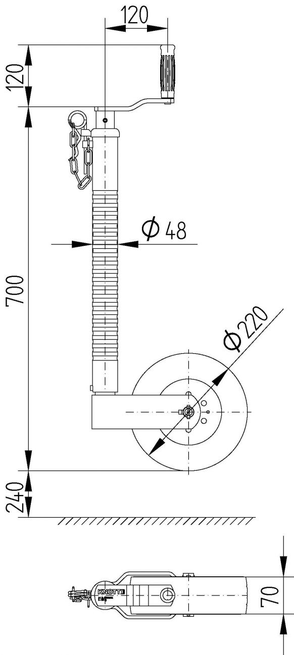 Rueda de apoyo TK48 - 6D5949.002 - Rueda de soporte