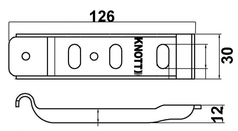 Contraparte cerradura cerrojo pasador gancho - 6X0015.007 - Cierres