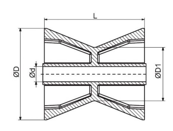 Rodillo de proa 4" - 6X1064.014 - Remolque de barco